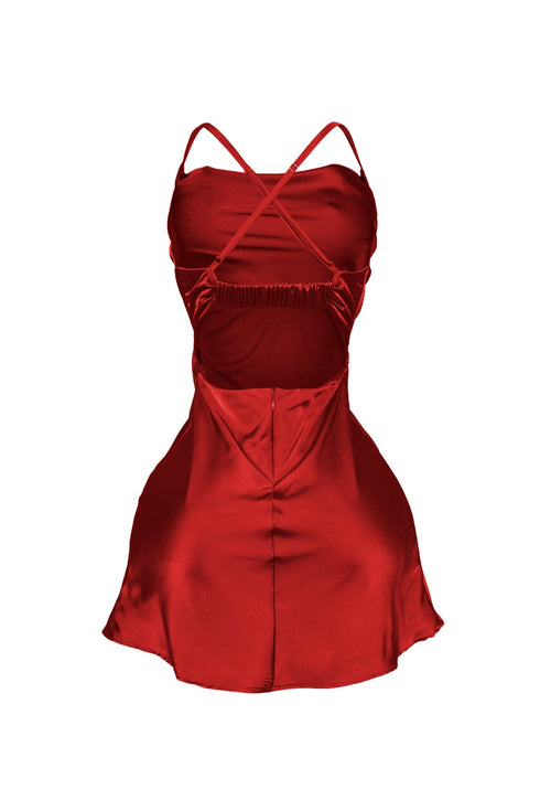 Miranda Satin Cowl Neck Mini Dress